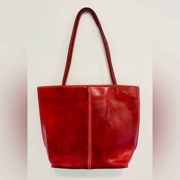 Wilson’s Leather Vintage Red Handbag Zippered Inside Pocket/Magnetic EUC - Picture 3 of 7